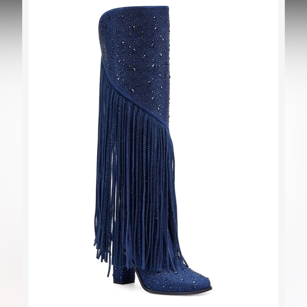 Navy blue Astire Cowboy boots Jessica Simpson